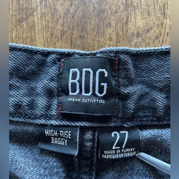 BDG Urban Outfitter Jeans Women’s 27 Black High Rise Baggy Skater Ripped Grunge - Picture 2 of 16